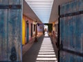 Colorful Southwestern style outdoor corridor