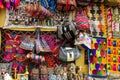 Colorful souvenir bags at South American market Royalty Free Stock Photo