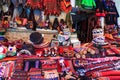 Colorful souvenirs  at a Tarabuco traditional market, Bolivia Royalty Free Stock Photo