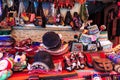 Colorful souvenirs  at a Tarabuco traditional market, Bolivia Royalty Free Stock Photo