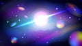 Colorful Space Galaxy Background with Shining Stars, Stardust and Nebula. Vector Illustration Royalty Free Stock Photo