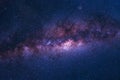 Colorful space shot of milky way galaxy with stars on a night sky Royalty Free Stock Photo