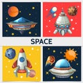 Colorful Space Square Composition Royalty Free Stock Photo