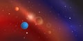 Colorful space vector with planets, stars and nebulae. Royalty Free Stock Photo