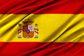 Colorful Spain flag waving in the wind.