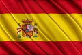 Colorful Spain flag waving in the wind. Royalty Free Stock Photo