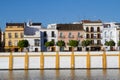 Colorful Spanish houses located In Seville