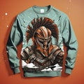 Colorful Spartan Armor Sweatshirt Mockup With Epic Fantasy Scenes