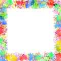 Vector Abstract Colorful Watercolor Spatters Frame Square Banner Royalty Free Stock Photo