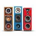 Colorful speaker set Royalty Free Stock Photo