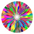 Colorful, spectrum colored abstract mandala, motif icon. Abstract circular, multicolor design element