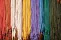 Colorful spectrum of leather and textile strings