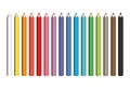 Colorful spectrum of pencils. Sharpened crayons set. Vector illustration Royalty Free Stock Photo