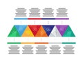 Colorful spectrum rainbow geometric triangular presentation infographic diagram chart. Vector graphic template.