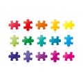 Colorful spectrum rainbow puzzle pieces collection.