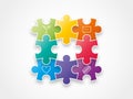 Colorful spectrum rainbow puzzle pieces forming a circle vector illustration graphic isolated on background Royalty Free Stock Photo