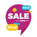 Colorful speech bubble sale design banner price tag sticker Royalty Free Stock Photo