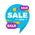 Colorful speech bubble sale design banner price tag sticker Royalty Free Stock Photo