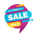 Colorful speech bubble sale design banner price tag sticker Royalty Free Stock Photo