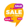 Colorful speech bubble sale design banner price tag sticker Royalty Free Stock Photo