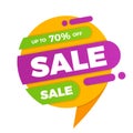 Colorful speech bubble sale design banner price tag sticker Royalty Free Stock Photo