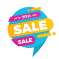 Colorful speech bubble sale design banner price tag sticker Royalty Free Stock Photo