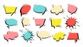 Colorful speech bubble set with black shade