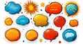 Colorful speech bubbles and comic elements for creative design and communication Royalty Free Stock Photo