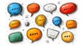 Colorful speech bubbles for communication and conversation illustration in digital design Royalty Free Stock Photo