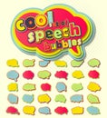 Colorful speech bubbles, pop art style. Colored 3d stickers Royalty Free Stock Photo