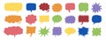 colorful speech bubbles set. Hand drawn vector cute communication bubbles. speech bubble collection Royalty Free Stock Photo