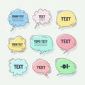 Colorful Speech Bubbles with Text and Unique Designs Royalty Free Stock Photo