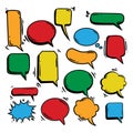 Comic message speech bubbles set with different emotions or set of comic text, pop art style Royalty Free Stock Photo
