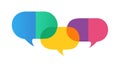Colorful Speech Bubbles Vector for Communication Chat, vector design Generative AI Royalty Free Stock Photo