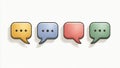 Colorful Speech Bubbles on White Background Royalty Free Stock Photo