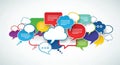Colorful Speech and Thought Bubbles Communication Concept Royalty Free Stock Photo