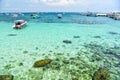 Colorful Speed Boats on Turquoise Water of Koh Larn