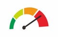 Colorful speedometer vector icon with perspective.
