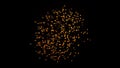 Colorful sphere consisting of balls. Animation. Colored balls in the space are moving in a circle. Abstract colorful