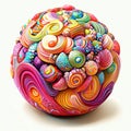 Colorful sphere on white background. This file is cleaned and retouched. Generative AI