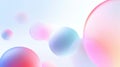 Colorful spheres floating freely over light blue backdrop, forming dynamic abstract composition representing creativity and Royalty Free Stock Photo