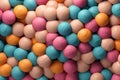 colorful spheres in orange, pink and blue shades. Generative AI