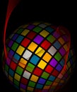 Colorful spherical abstract background made of squares Royalty Free Stock Photo