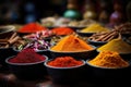 Colorful spice market in Asia AI Generative