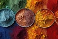 colorful spice powders forming an artistic mosaic