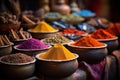 Colorful spices on the market in Bazaar, Istanbul, Turkey, Immerse in an exotic spice bazaar, with colorful sacks and jars