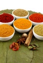 Colorful spices powders