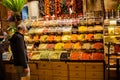 Colorful spices in the Turkish Grand Spice Bazaar in Istanbul, Turkey