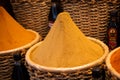 Colorful spices in the Turkish Grand Spice Bazaar in Istanbul, Turkey