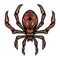 Colorful spider tattoo template